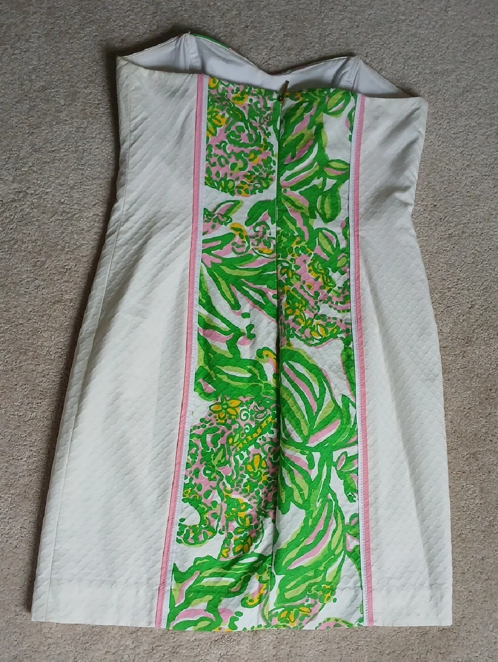 Lilly Pulitzer Angela Dress Resort White Seeing Pink Elephants - Picture 4 of 7